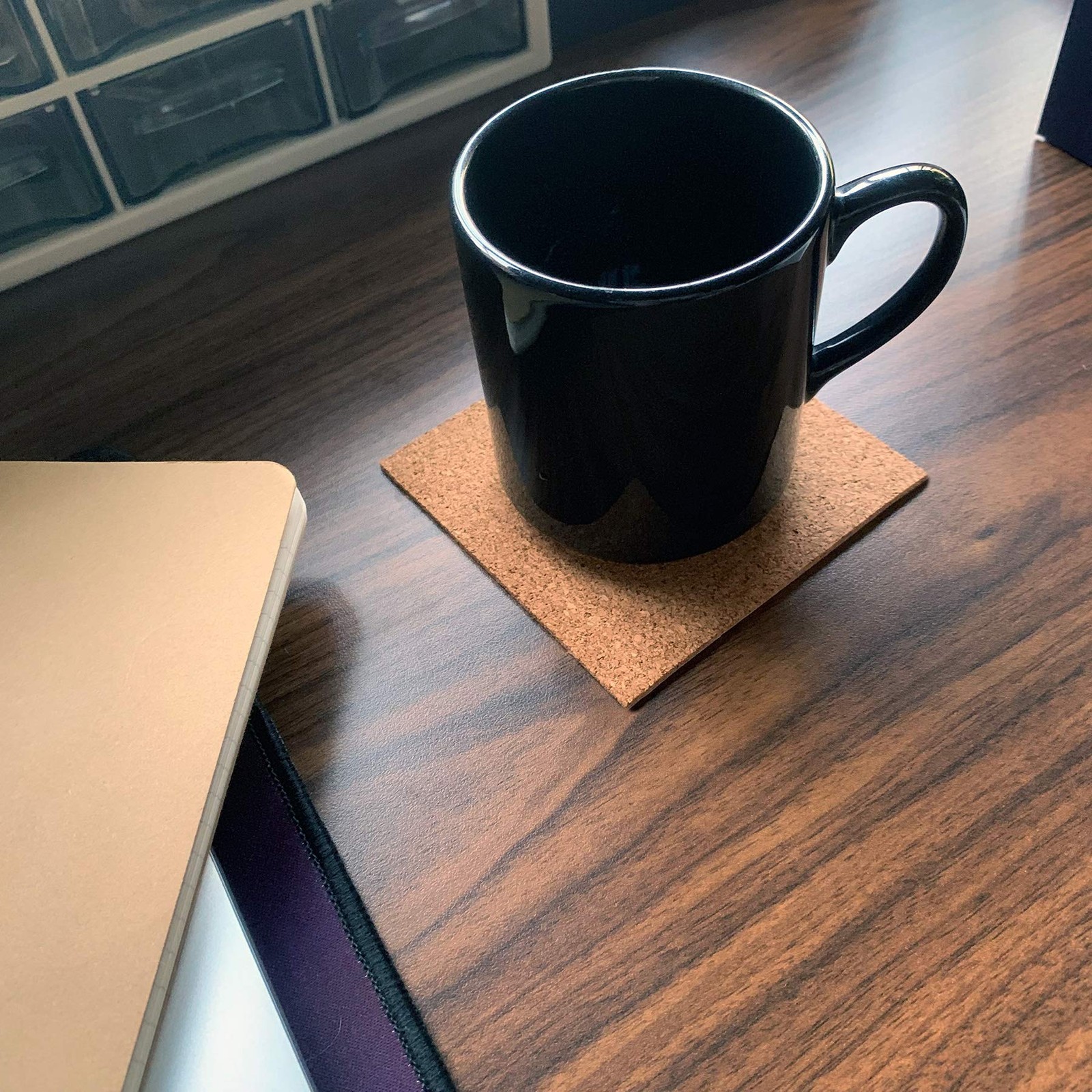 Cork Squares Self-Adhesive Backing Sheets 25 Pack 4 x 4 Inches for Coasters