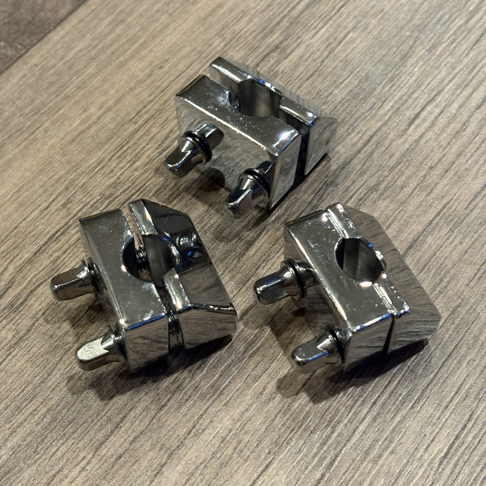 SET Of 3 - DRUM WORKSHOP DW DWSMTM12CR Floor Tom Leg Mount MEMORY LOCK Chrome