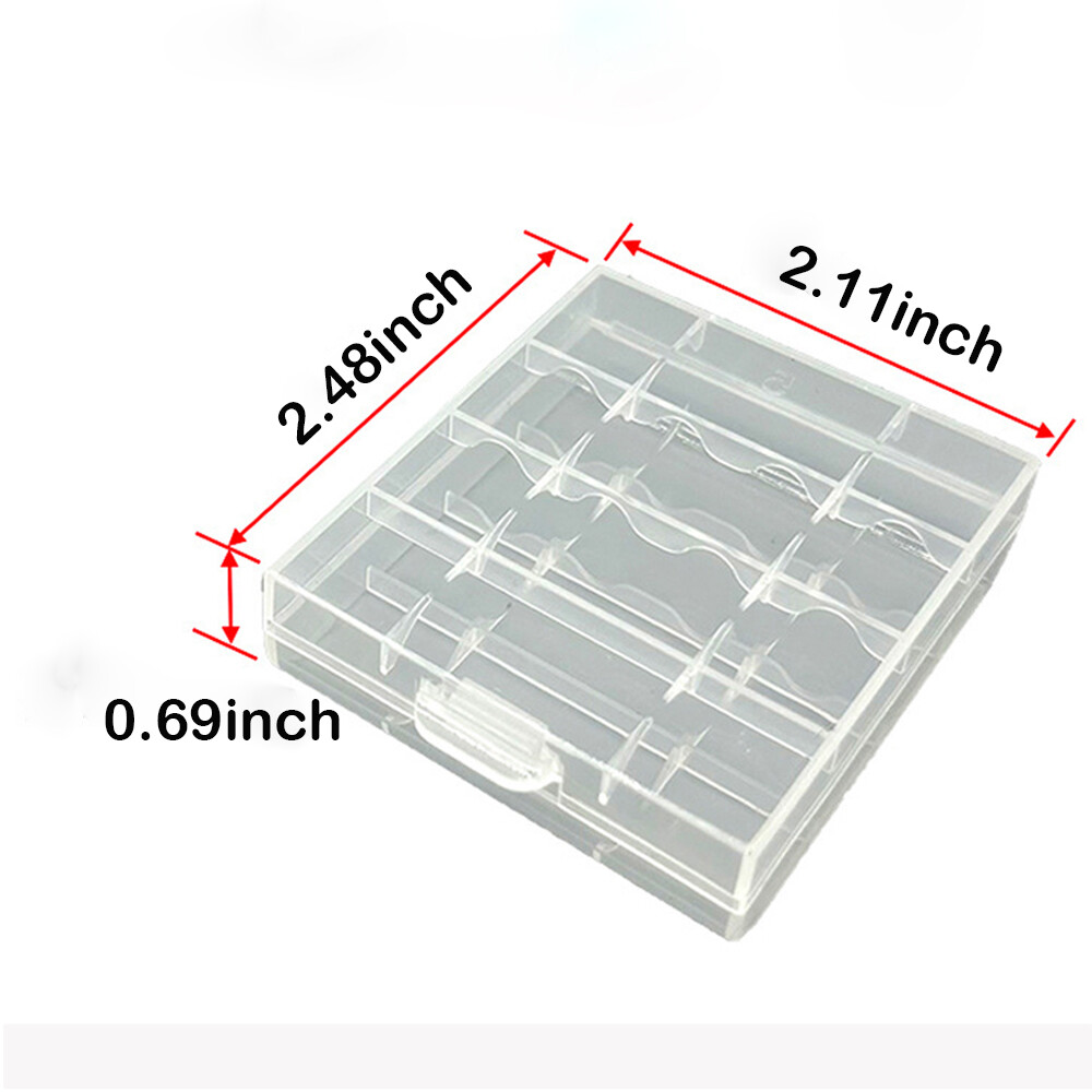 20pc Clear Hard Plastic Case Holder Storage Box For Rechargeable AA AAA Battery