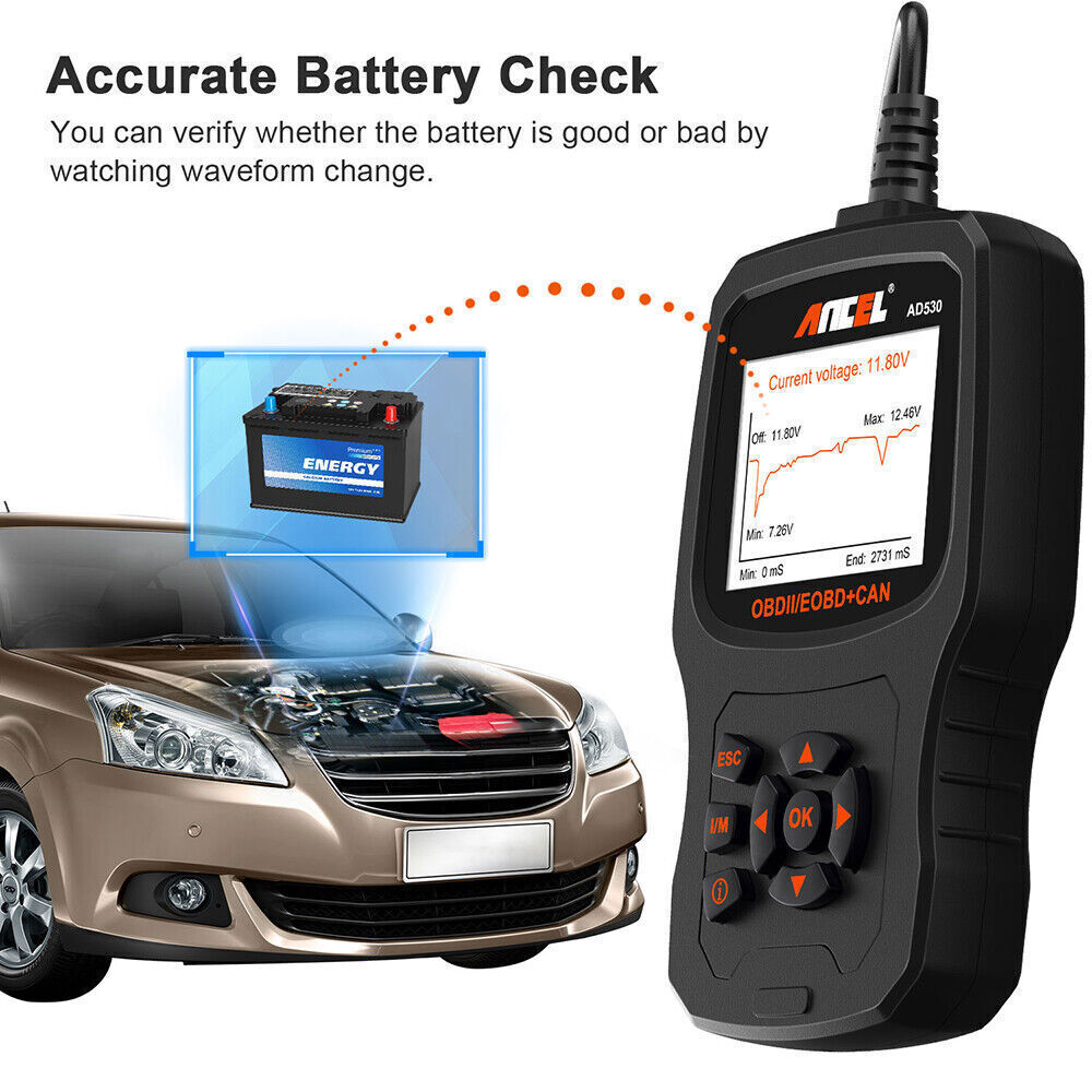 Automotive OBD2 Code Reader Scanner & Battery Test Check Engine Diagnostic Tool