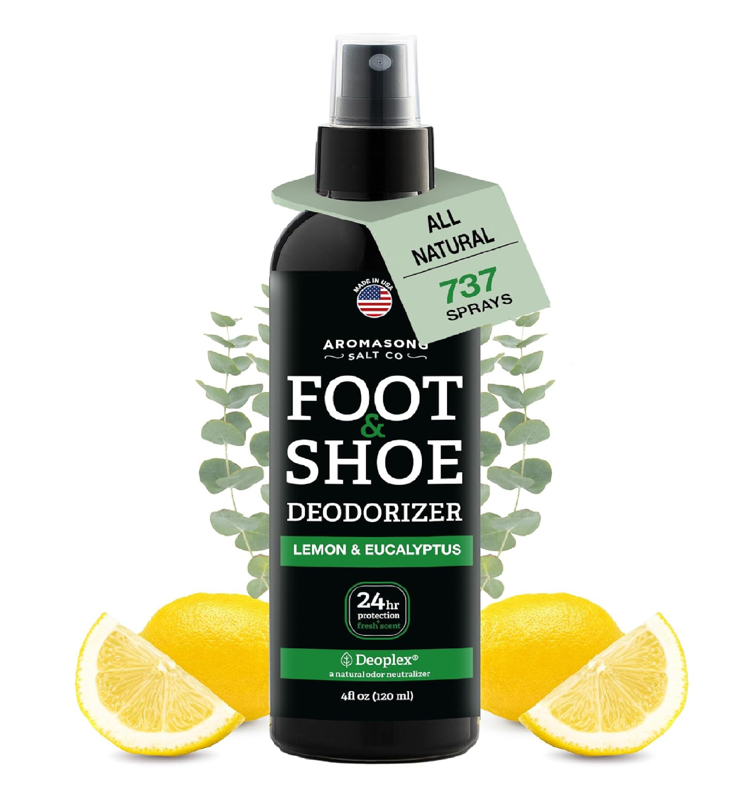 Aromasong Natural Shoe Deodorizer and Foot Spray - 24-Hour Freshness Foot Odor E