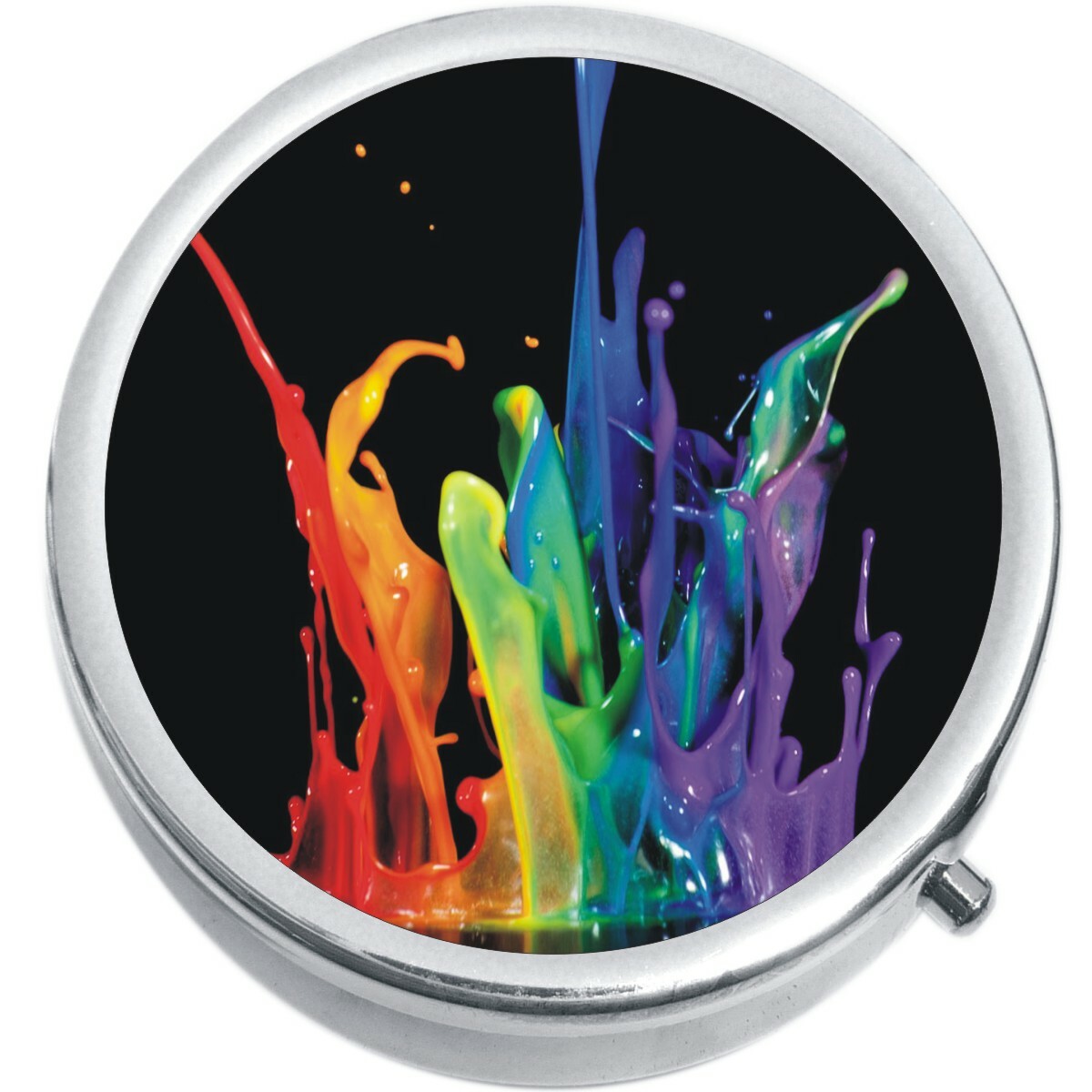 Rainbow Paint Splash Medicine Vitamin Pill Box