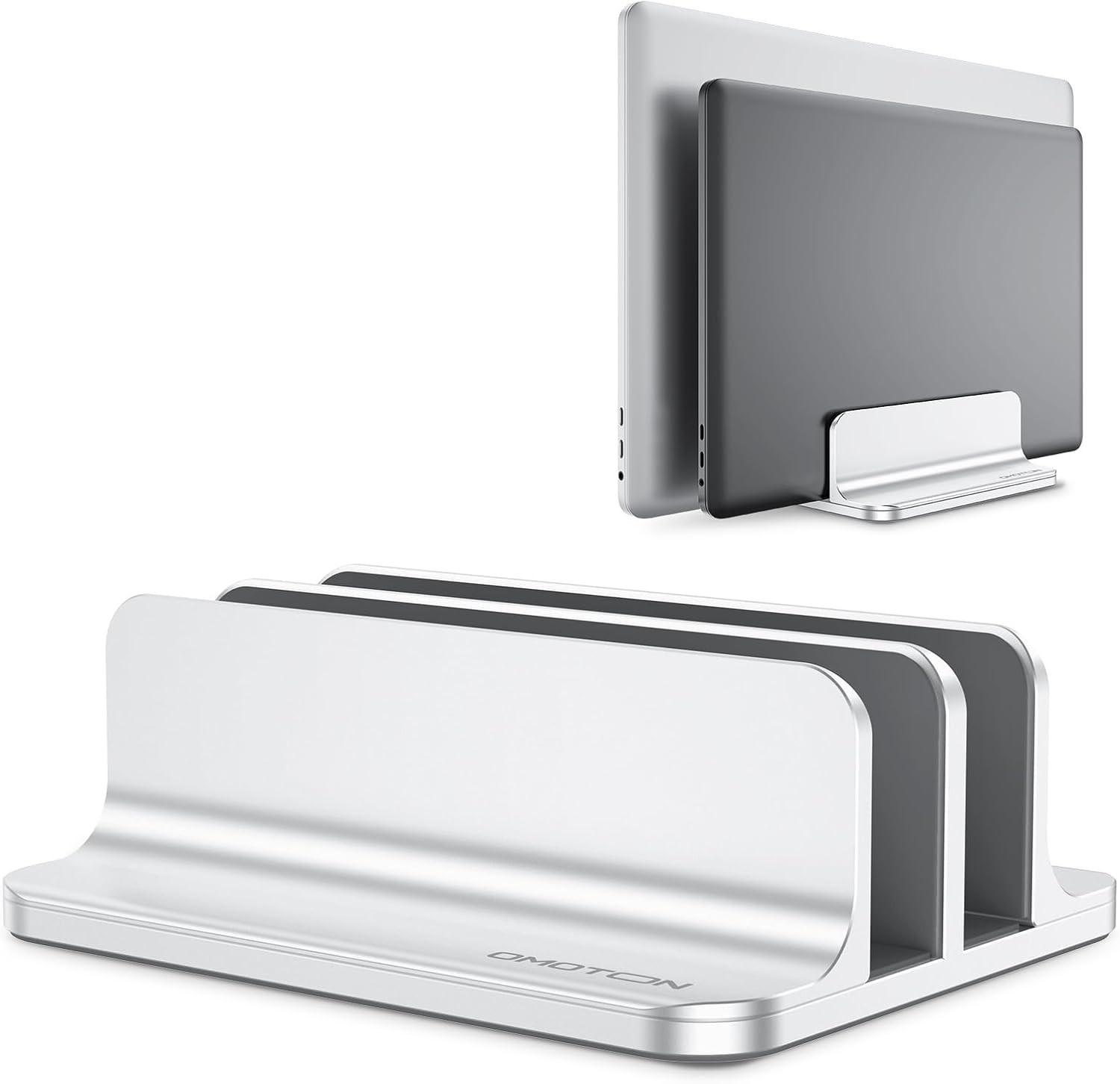 Updated Dock Version] Vertical Laptop Stand, Double Desktop Stand Holder with...