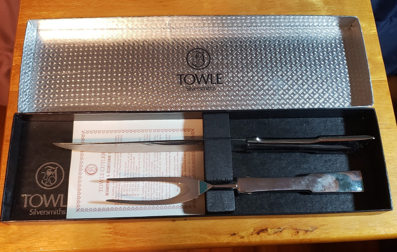 Towle Silversmiths Carving Knife & Fork
