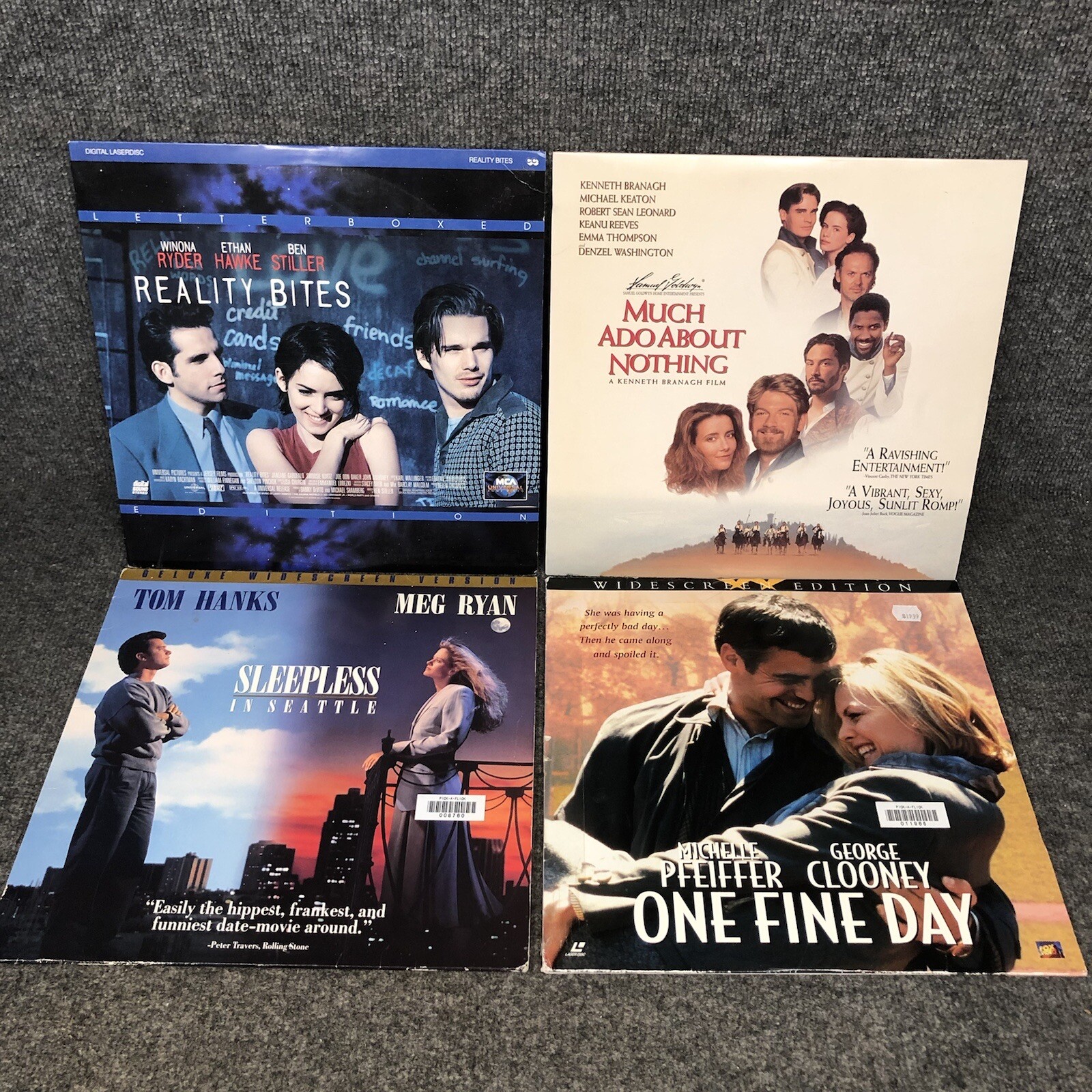 Lot Of 4 ~ 12” Laserdisc Movies Reality Bites Sleepless In Seattle One Fine Day+