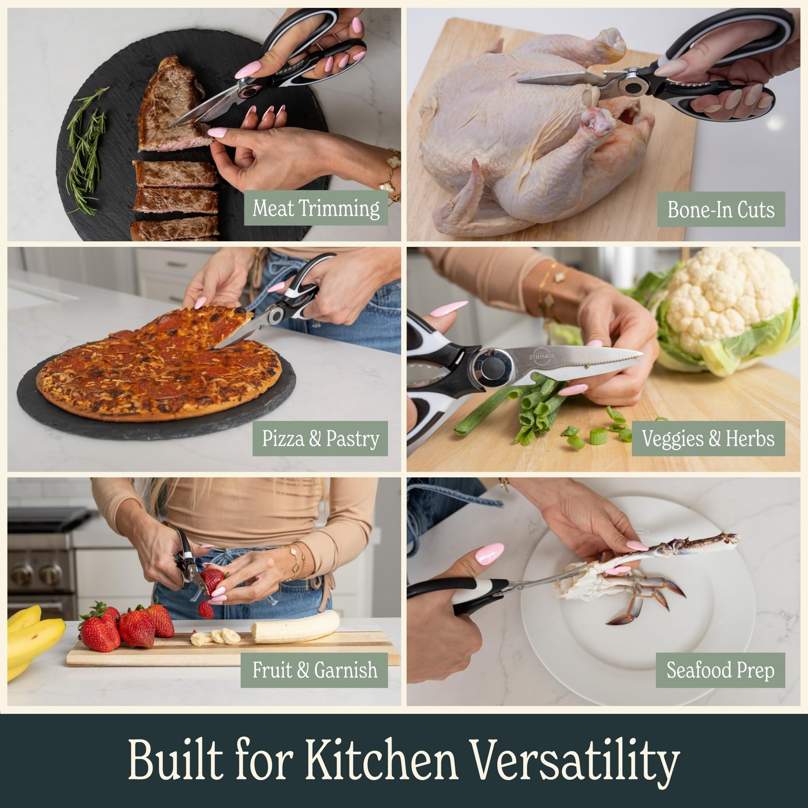 Heavy Duty Kitchen Shears With Sharpener - Lifetime Replacement Warranty* - M...