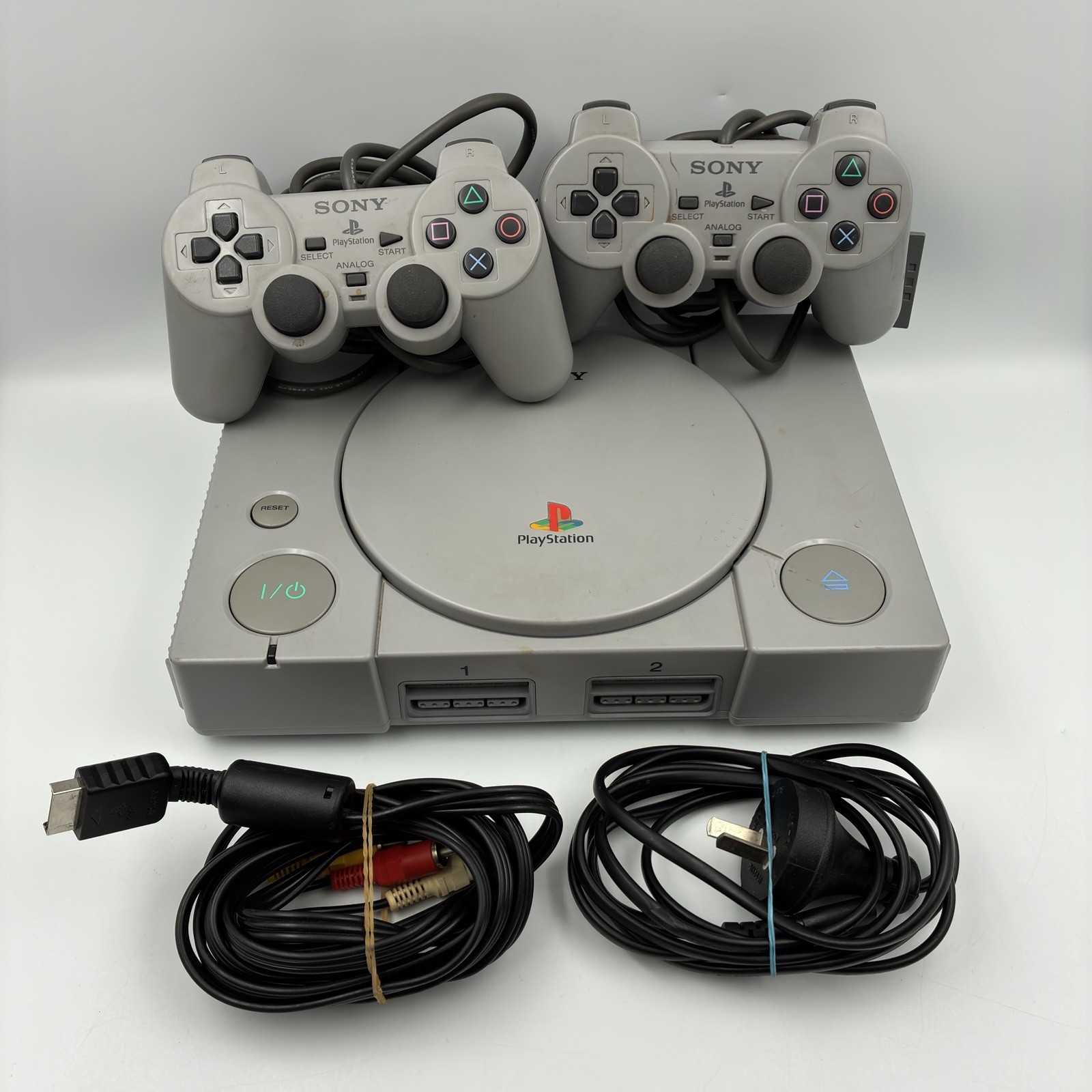 PS1 Console SCPH-9002 With 2 Controllers, Cables & Memory Card VGC