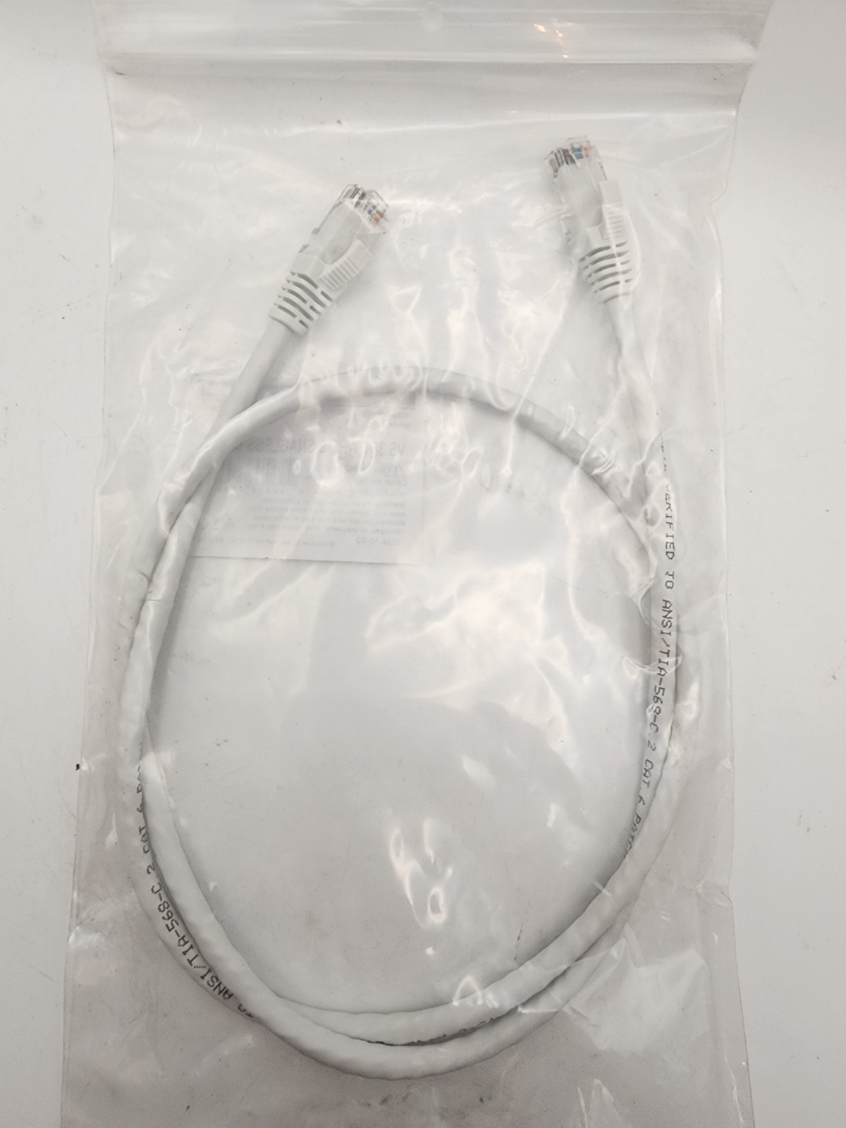 LEGRAND Cat 6 Patch Cord, 3 FT, White 576-125-003