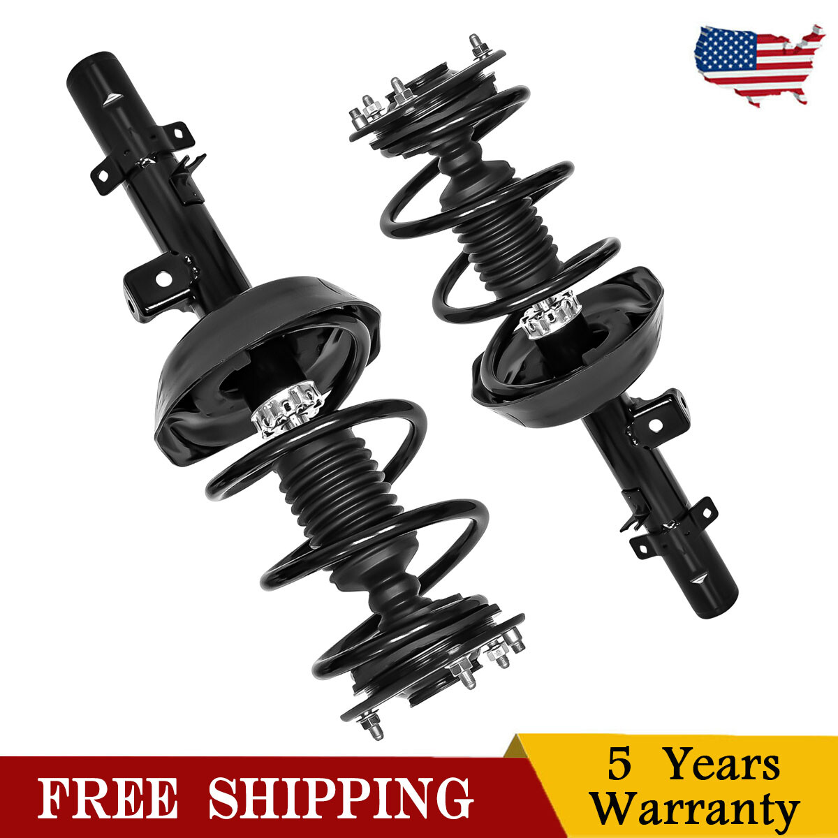 2pcs Front Struts w/ Coil Spring For Honda Accord 2013 2014 2015 2016 2017 2.4L