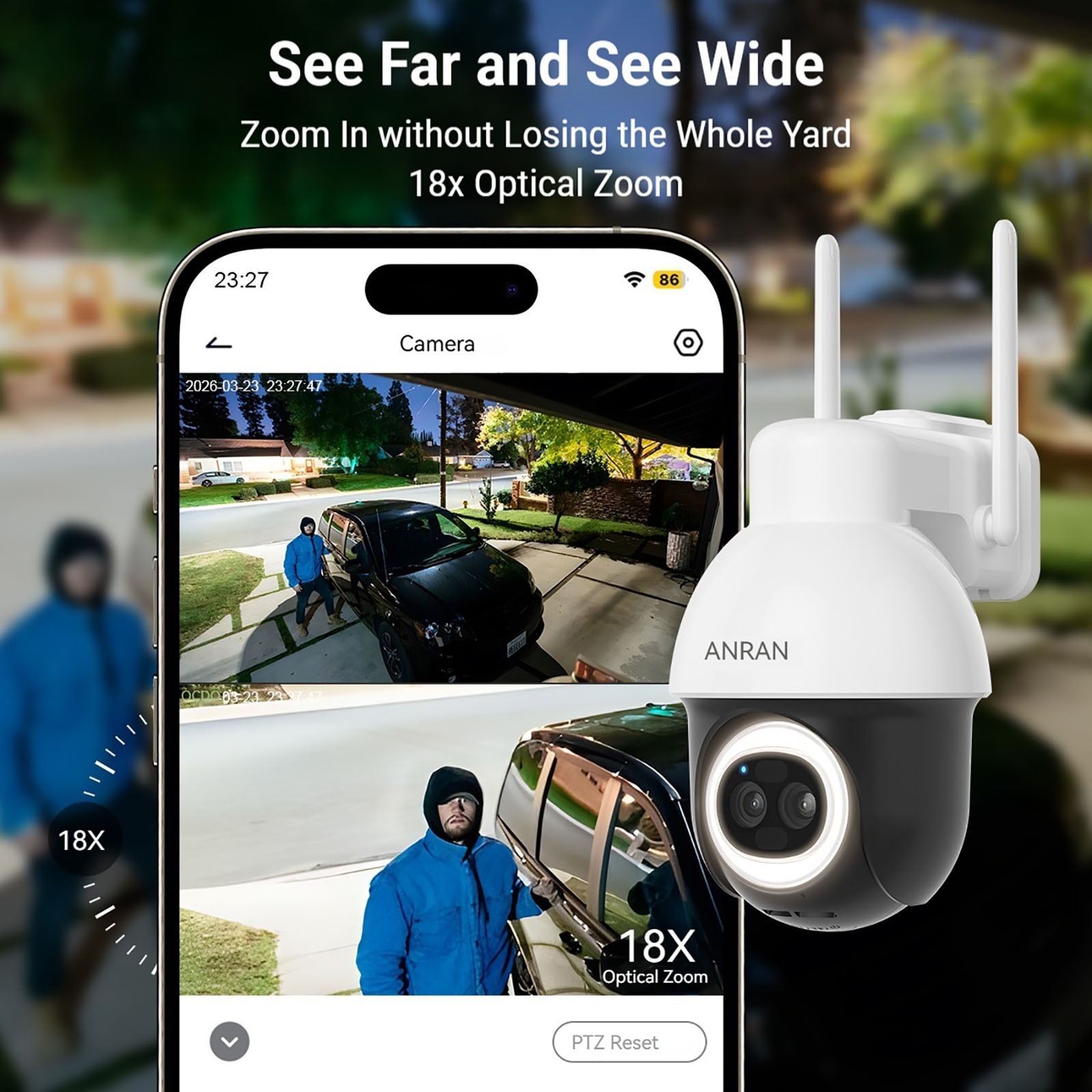 SoloCam AOV Solar Wireless Security Camera 360° PTZ 3K Dual-Camera Night Vision