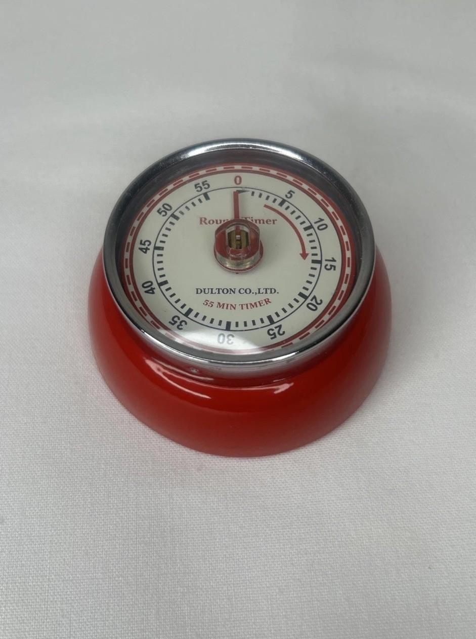 Dulton Red Magnetic Kitchen Timer Tested Works Retro MCM Style