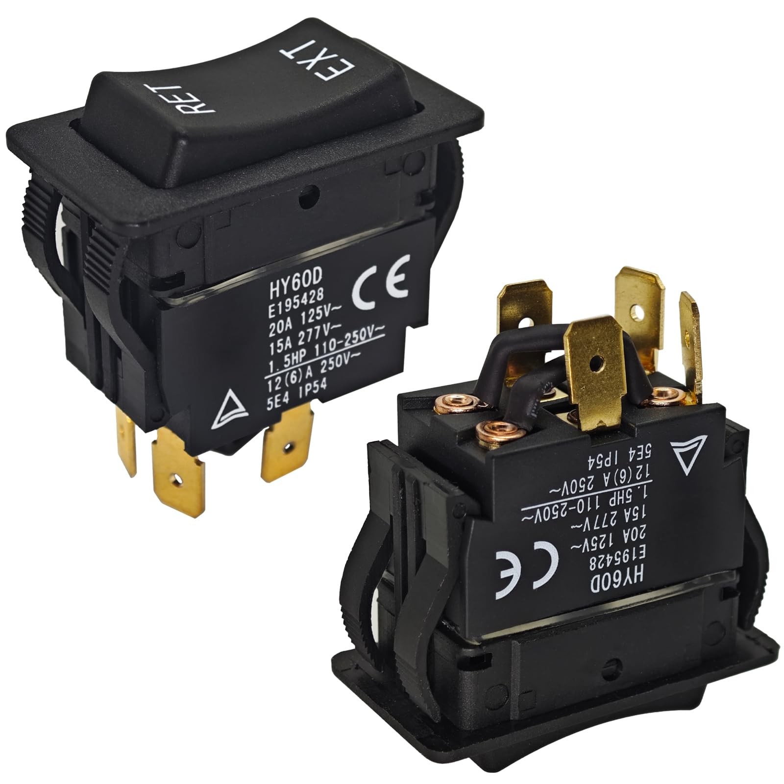 Rocker Switch HY60D ONOffON RETEXT 20A 125VAC 4Pin Pushbutton 2 PCS