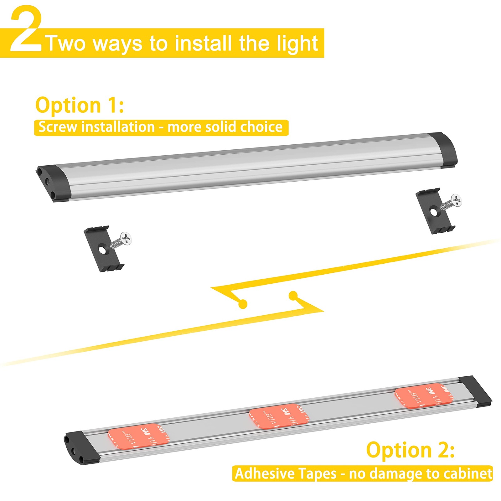 12 Inch Plugin LED Under Counter Lights Kitchen Daylight 5000K 3 Pack