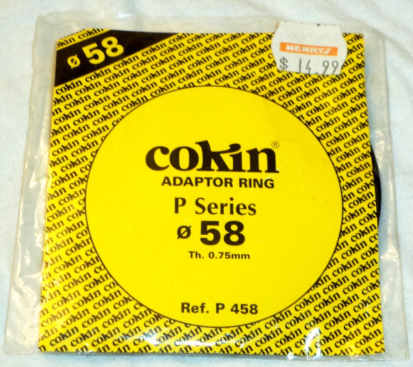 Cokin Adaptor Ring P458 P Series # 58 Made In France