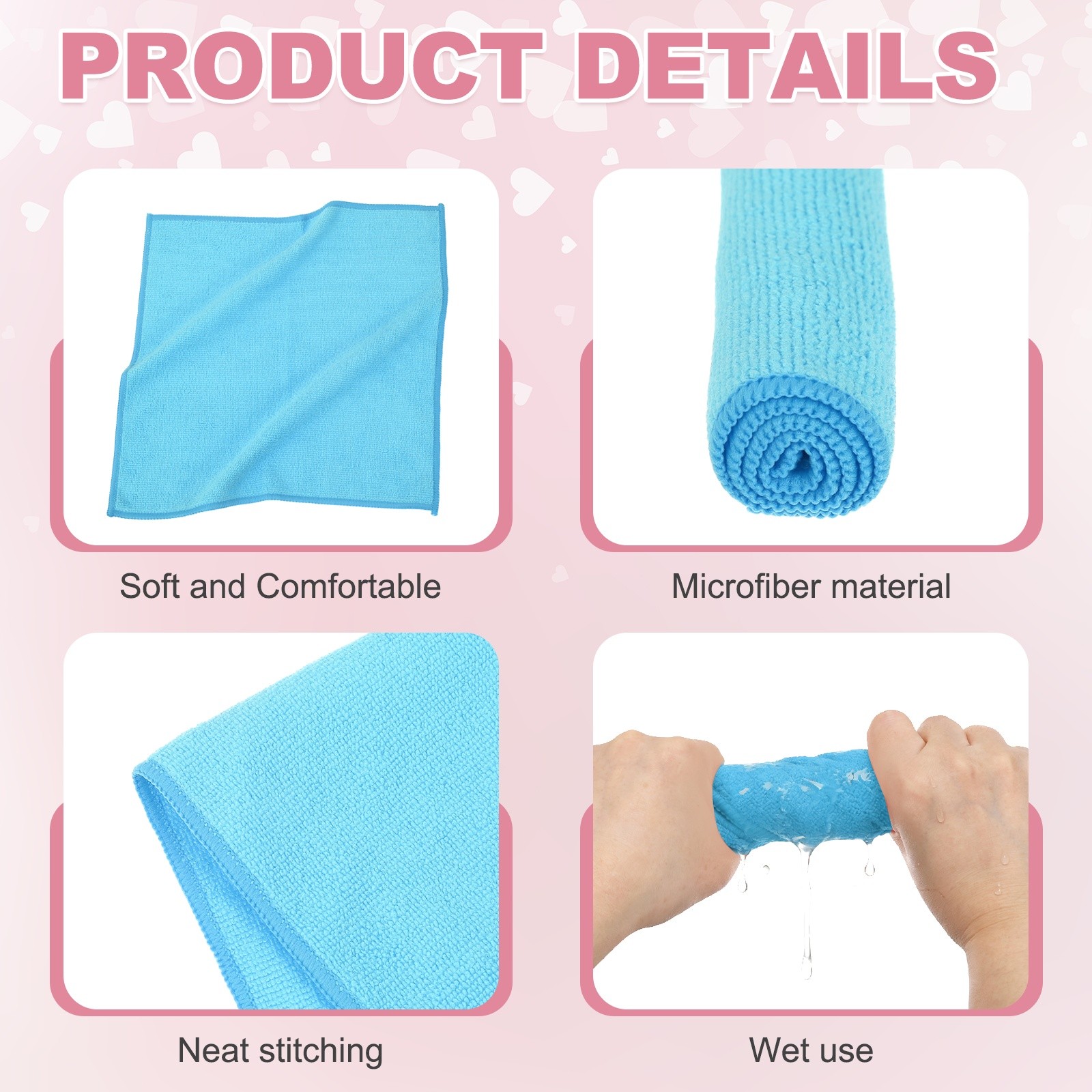 10 pcs microfiber cleaning cloth, celestial (square), 30x30 cm