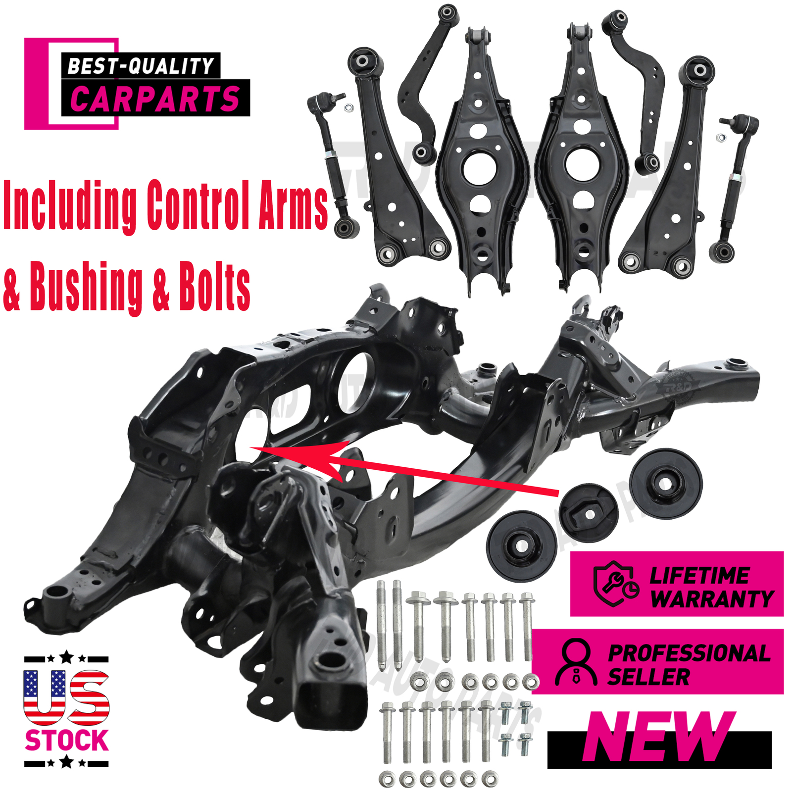 Rear Subframe Crossmember for Toyota RAV4 AWD FWD 2006-2018 W/Bolts&control Arms