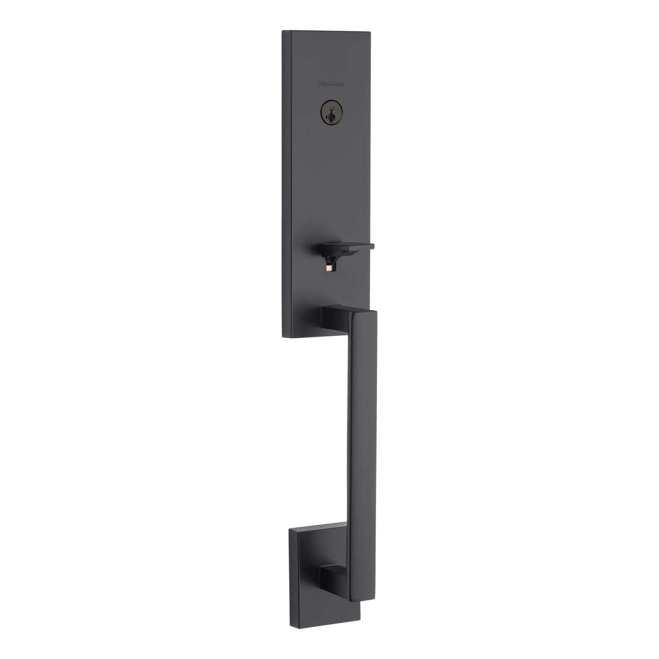 Kwikset Vancouver Single Cylinder Keyed Entry One Piece Exterior Handleset Black