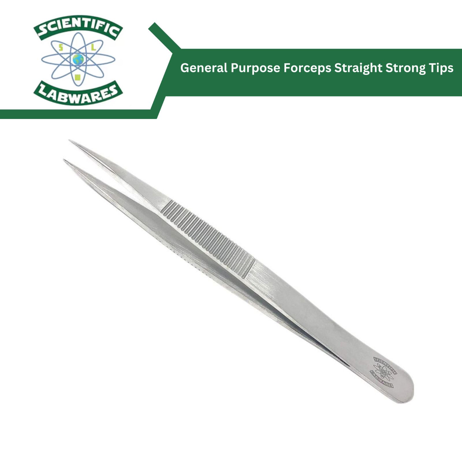 Scientific Labwares Stainless Steel General Purpose Forceps Straight Strong Tips
