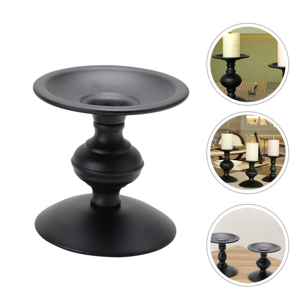 Retro Black Candle Holder Votive Holder Candle Stick Holder Table Trays