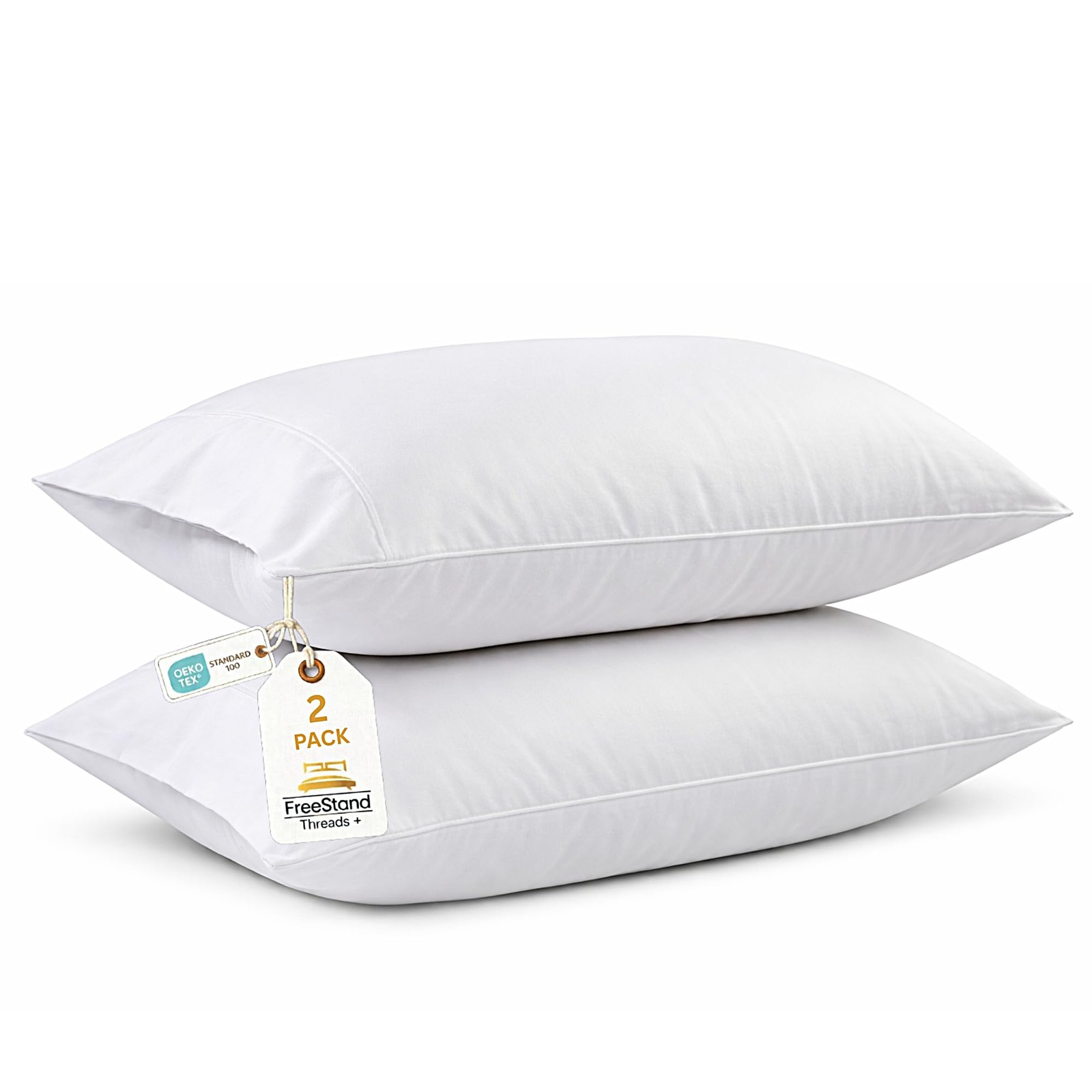 Threads+ 2 Pack Queen Pillowcases 100 GSM Microfiber, 20"x30" with 6" Flap, S...