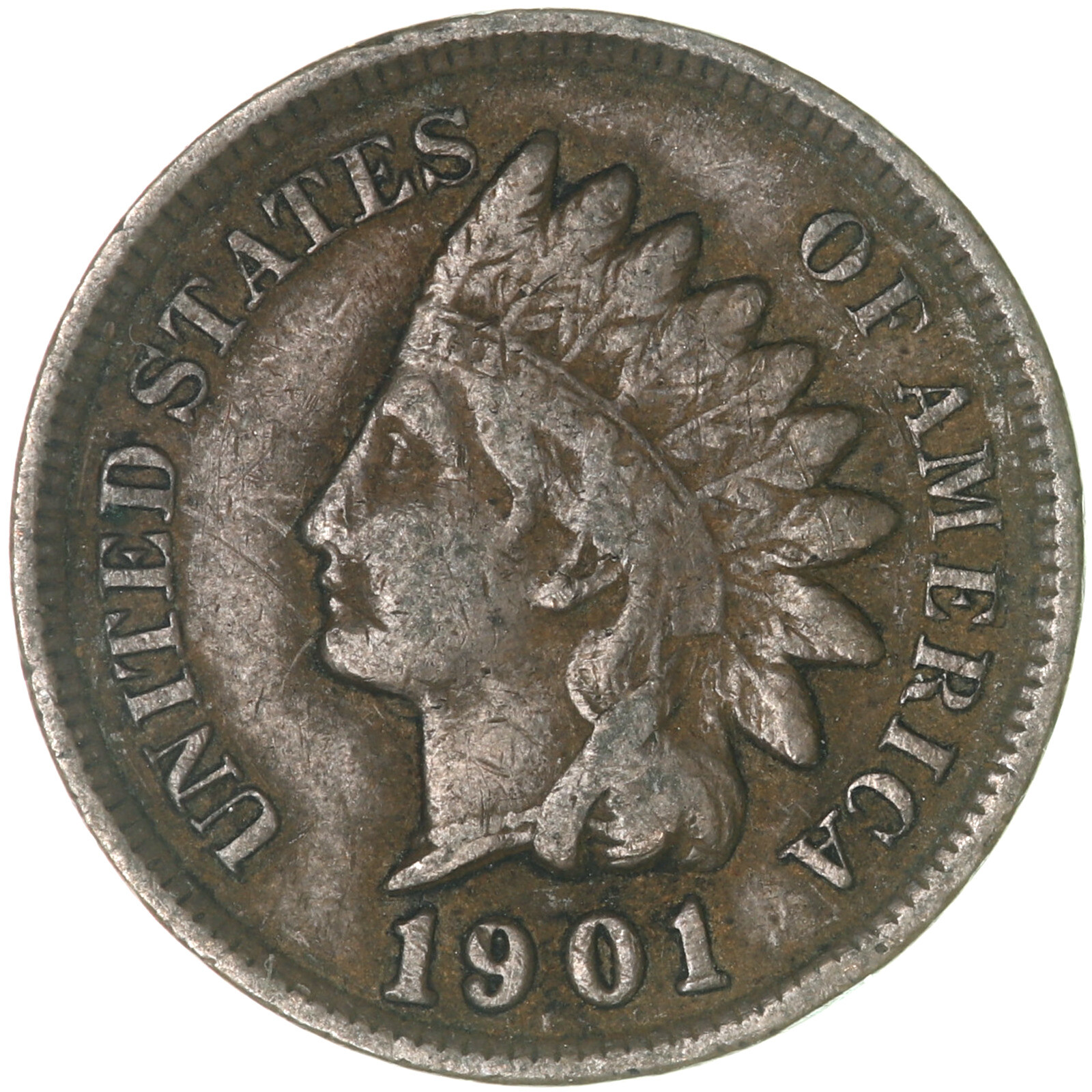 1901 (P) Indian Head Cent Very Good Penny VG