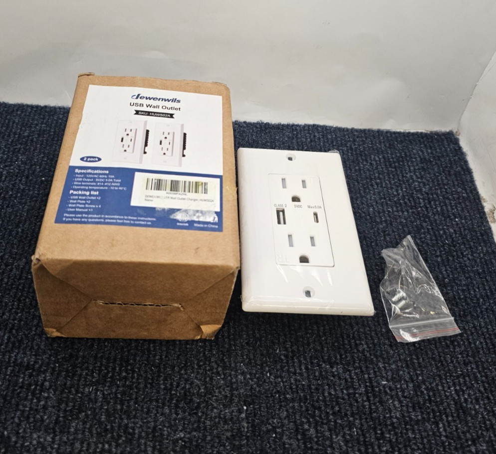 (2 PIECES) DEWENWILS HUWS02A: 15 Amp Tamper Resistant Receptacle Outlet 14/12AWG