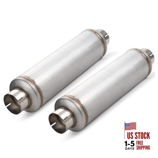 4" Inlet Exhaust Resonator, 4" 4" Inlet 30" Overall Length（7" wide） 2 PCS