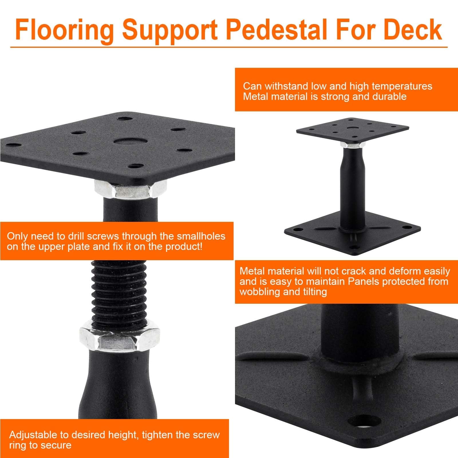 2 Pack Adjustable Support Jack 4-7in RV Deck