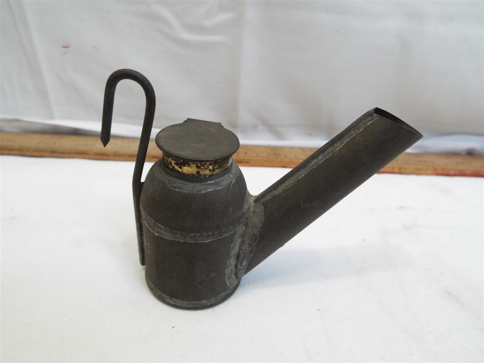 Leonard Bros Scranton PA Tin Miners Lamp Mining Tool Hat Mount Teapot Lantern B