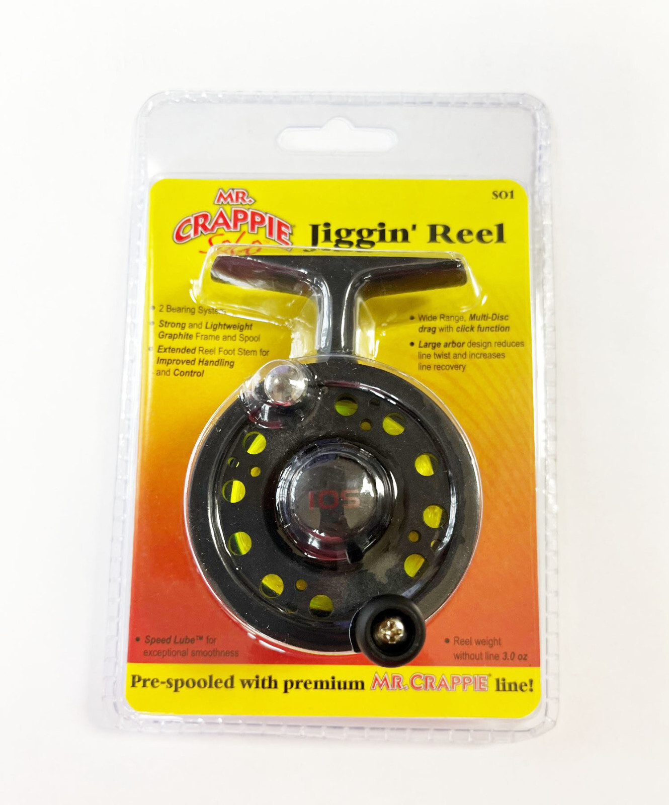 3ea MR. CRAPPIE SOLO CRAPPIE JIGGING REEL  S01 W/ ADJUSTABLE DRAG 1 SET OF 3