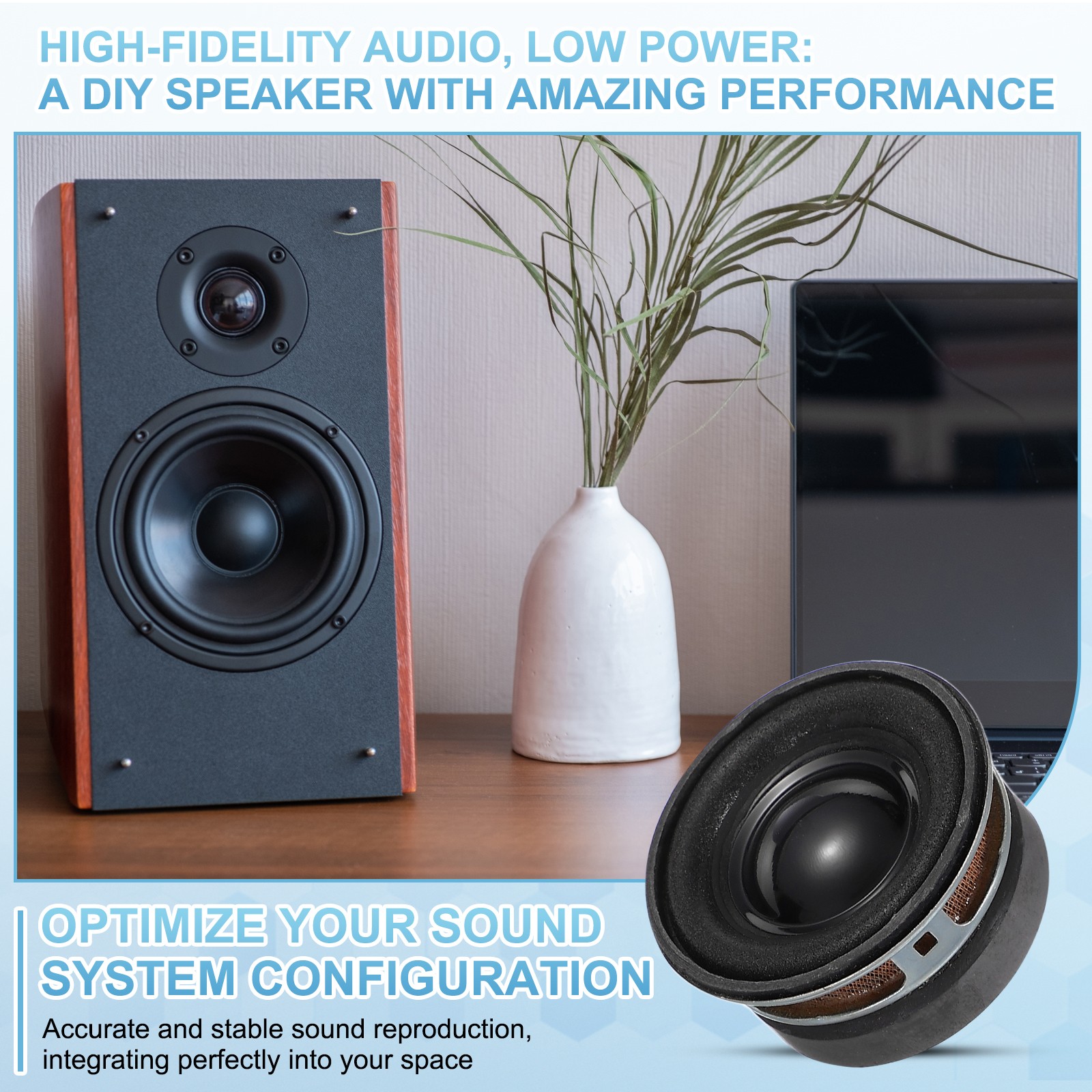 2Pcs 3W 4Ohm Small Speakers Square Micro External Magnet Speaker 40x35mm Black