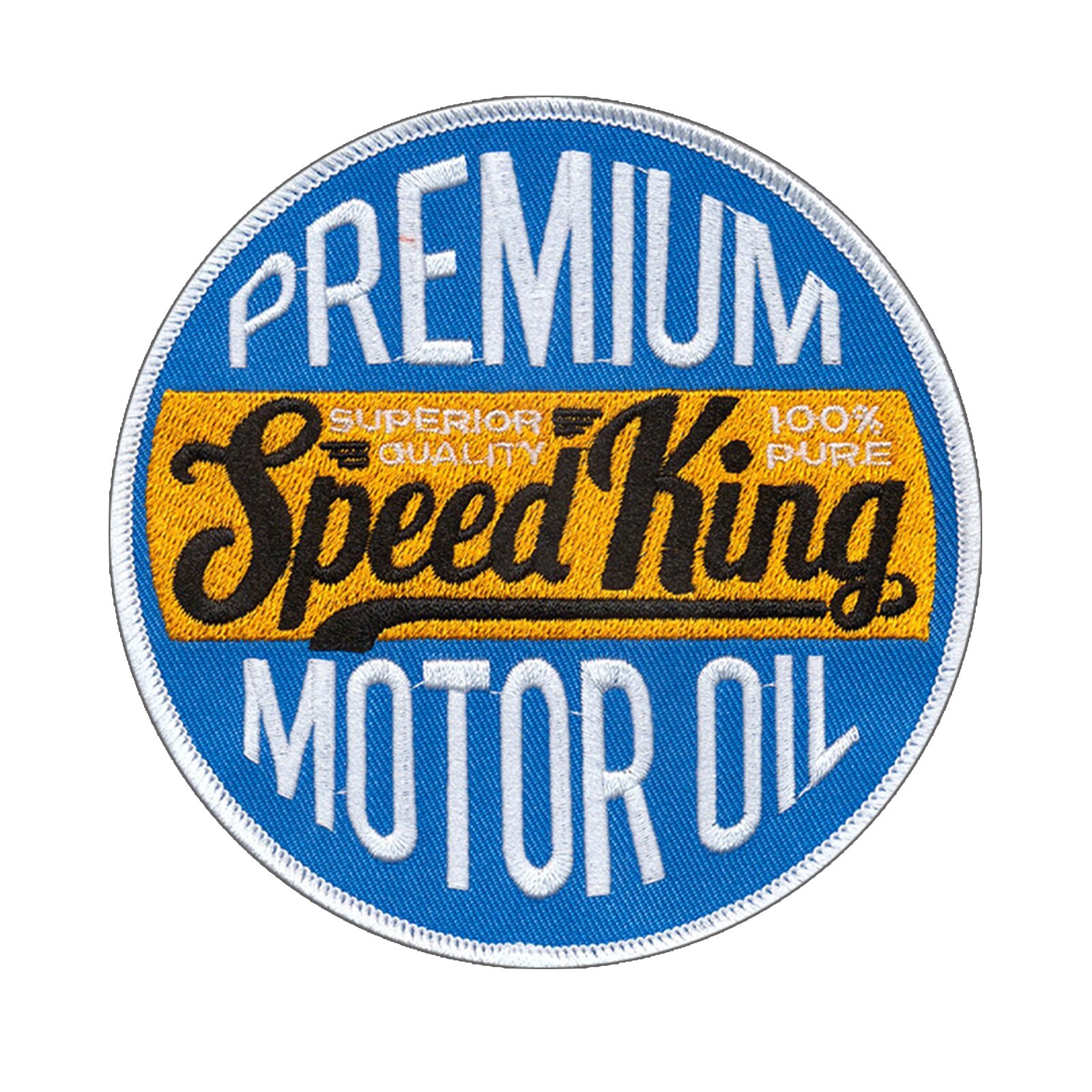 Premium Speed King Motor Oil Vintage Style Embroidered Patch - 4 1/4"  Wax Back