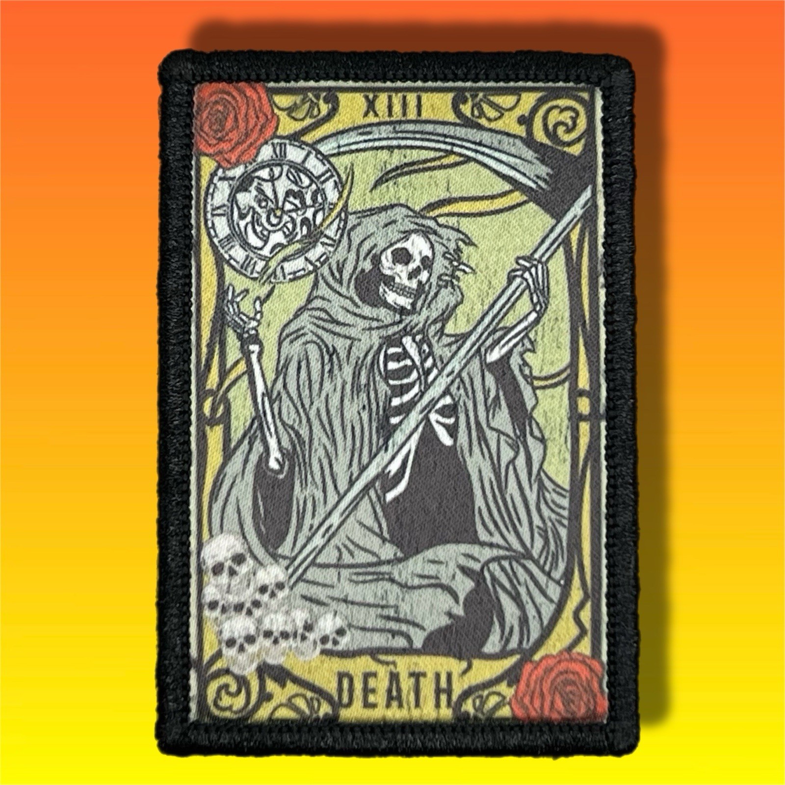 Death Tarot Card Morale Patch / Military Tactical ARMY Airsoft Hook & Loop 728