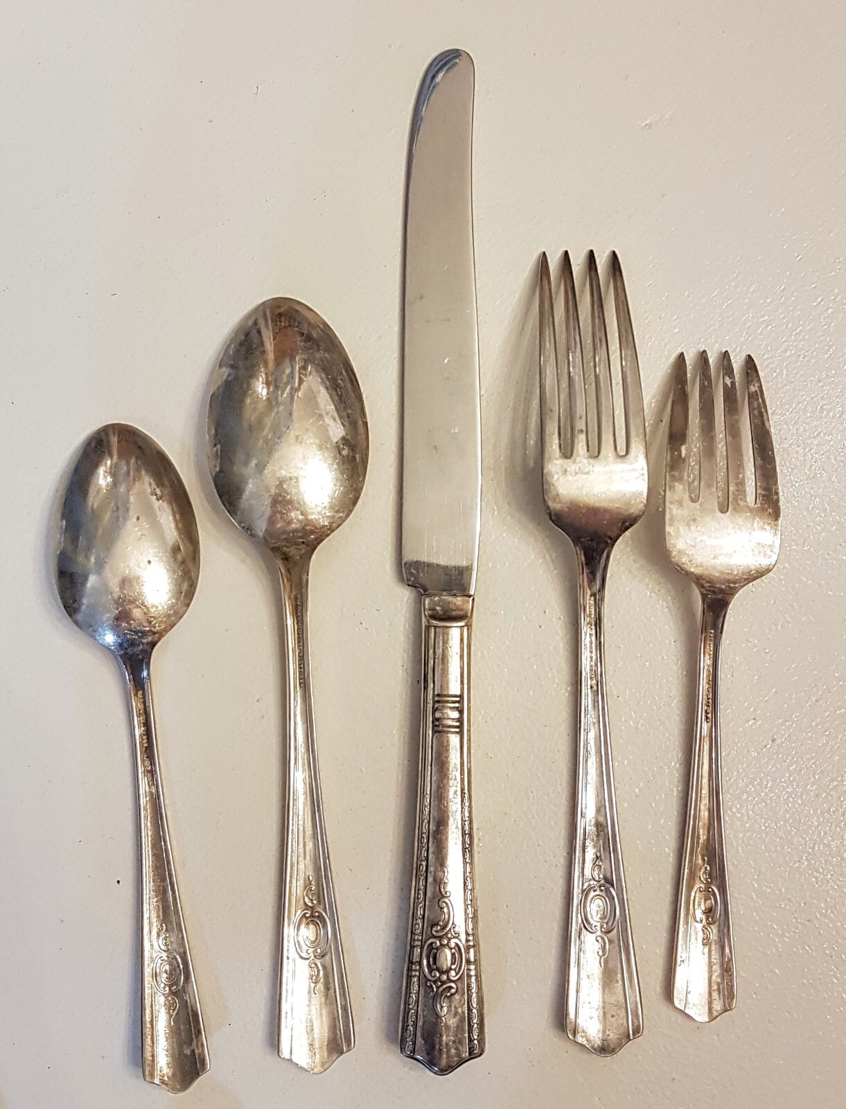 Harmony House MAYTIME silver plated Flatware 5 pc Place Setting Knife Fork Spoon