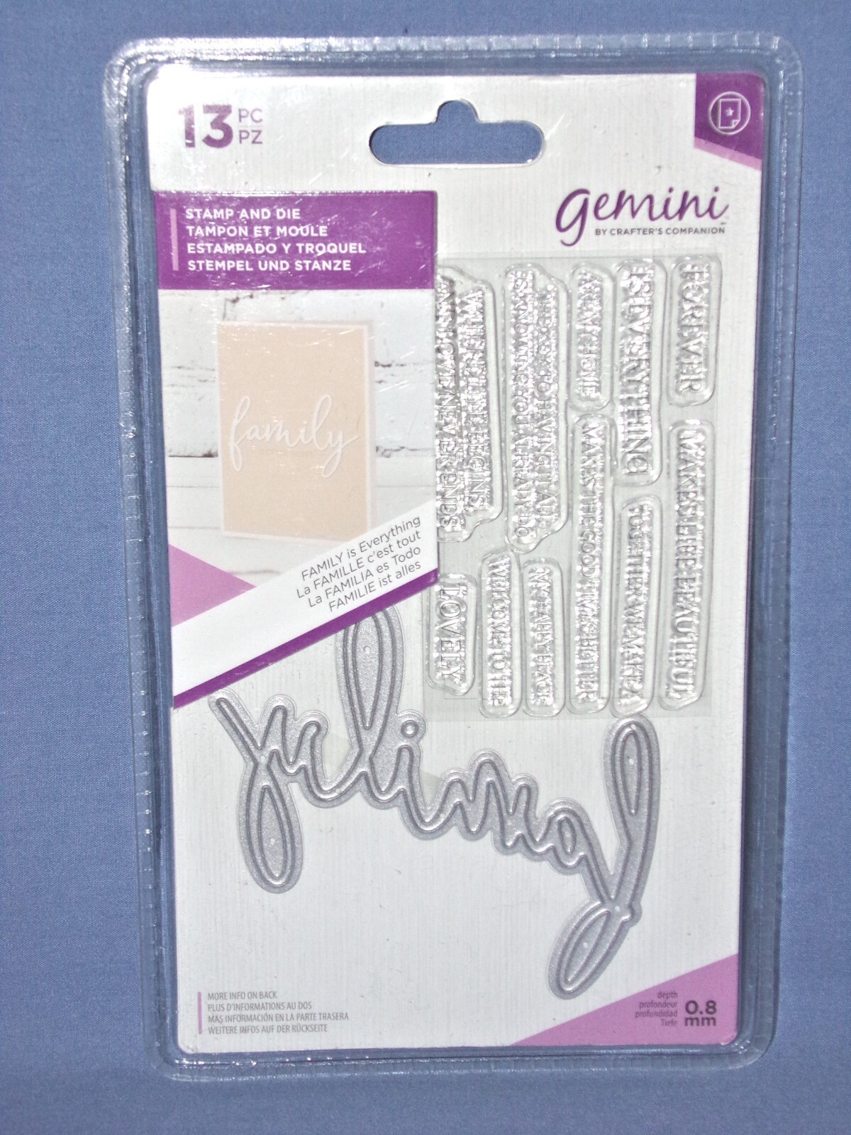 Gemini FAMILY is Everything Die & Clear Sentiment Stamps by Crafter's Companion