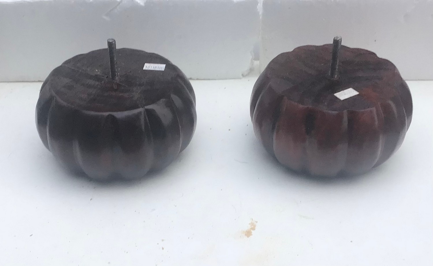1011MAH Furniture Feet Chair Ottoman Sofa Mahogany Pumpkin Bun 3" tall 2 legs
