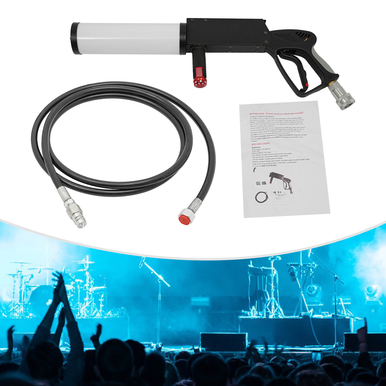 CO2 Cannon CO2 Handheld DMX Blaster DJ Disco Stage 50W C02 Jet +3M CO2 Hose Sale