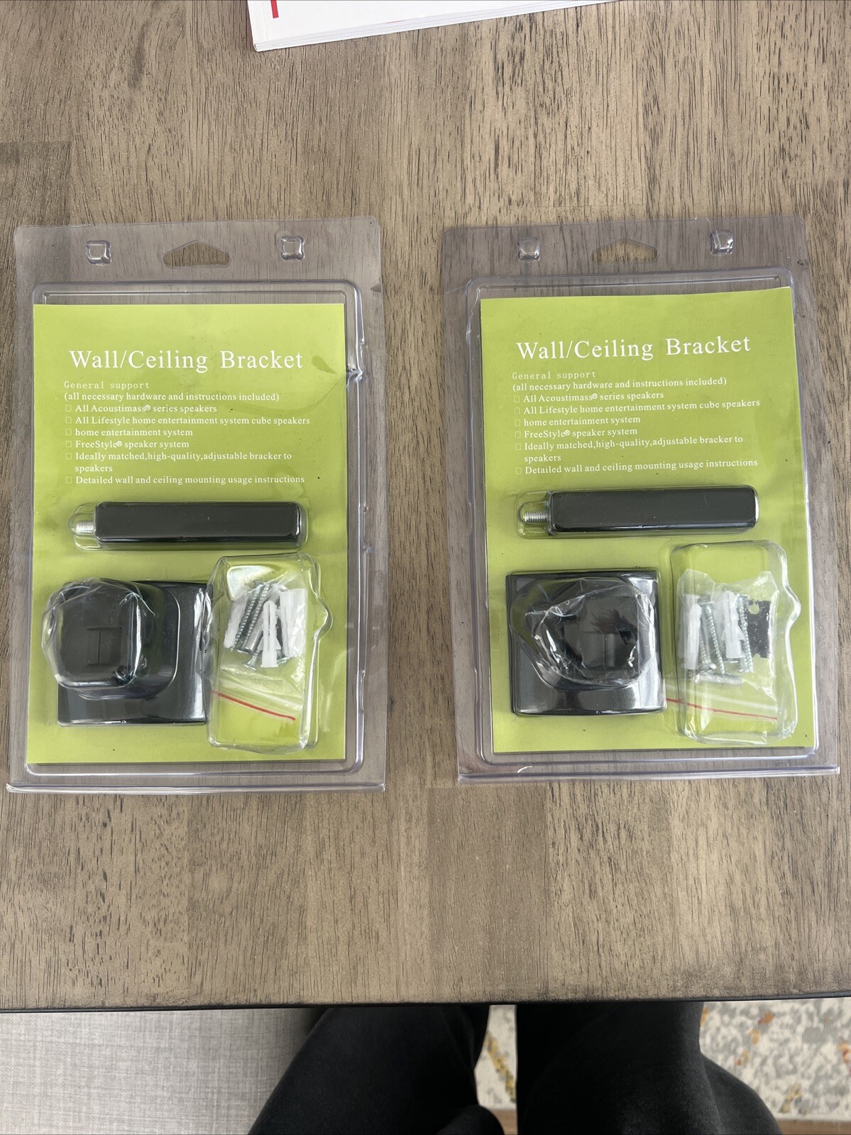 2 Pack Wall Or Ceiling Speaker Mounting Bracket Black