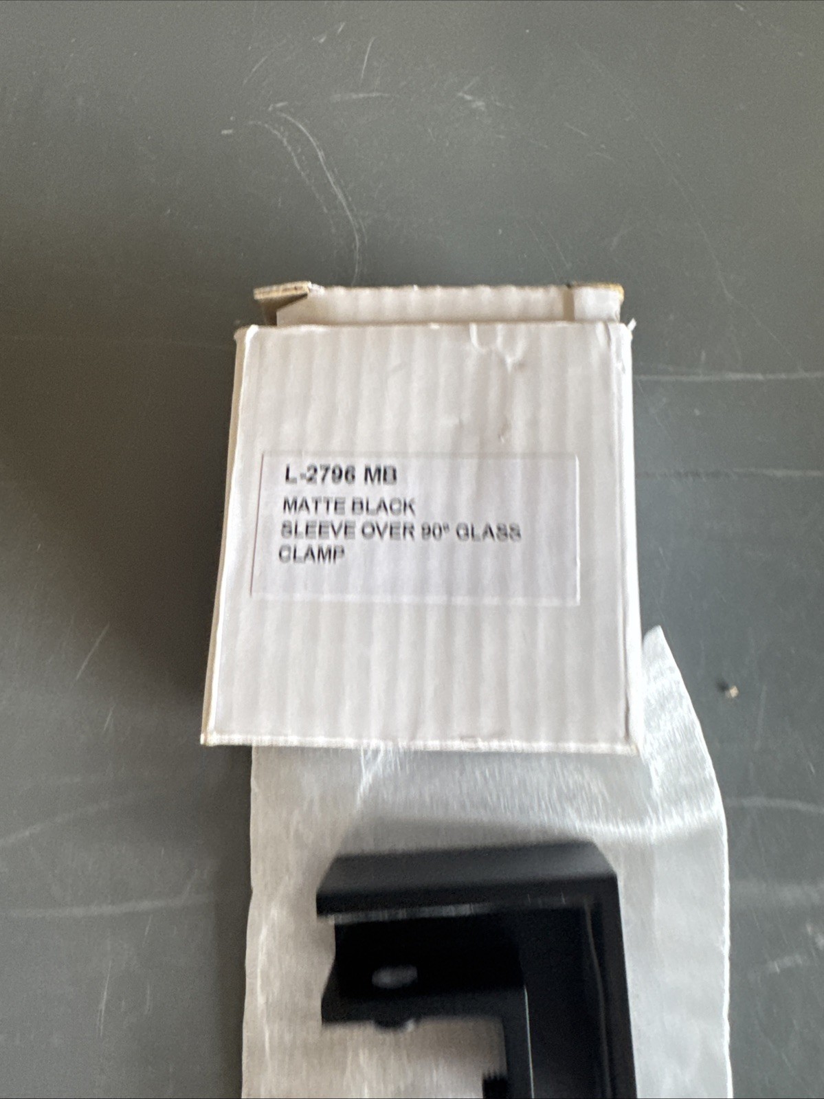 L-2796 Matte Black Loire 90 Degree Sleeve Over Glass Clamp