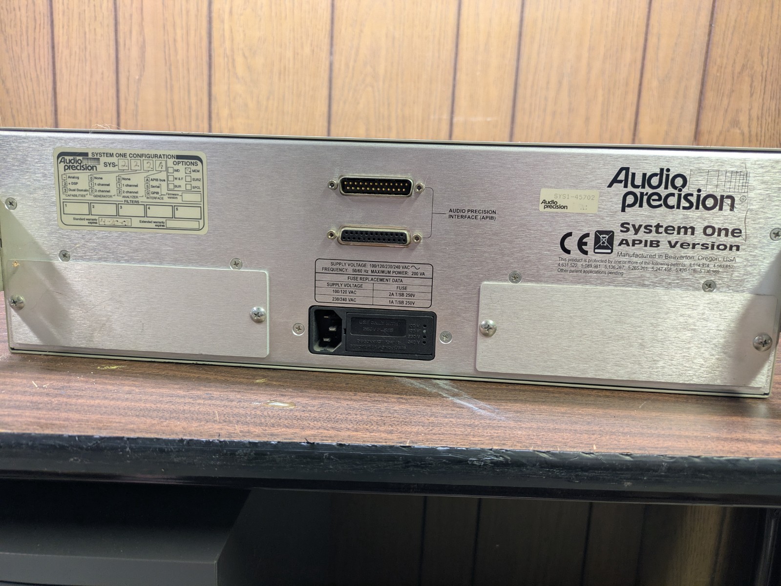 Audio Precision system one SYS-222A with DSP APIB Version
