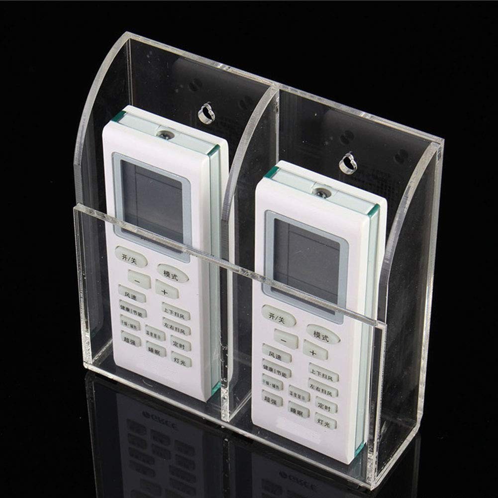 Clear Acrylic TV Remote Control Holder Remote Control Caddy Wall Mount Media ...