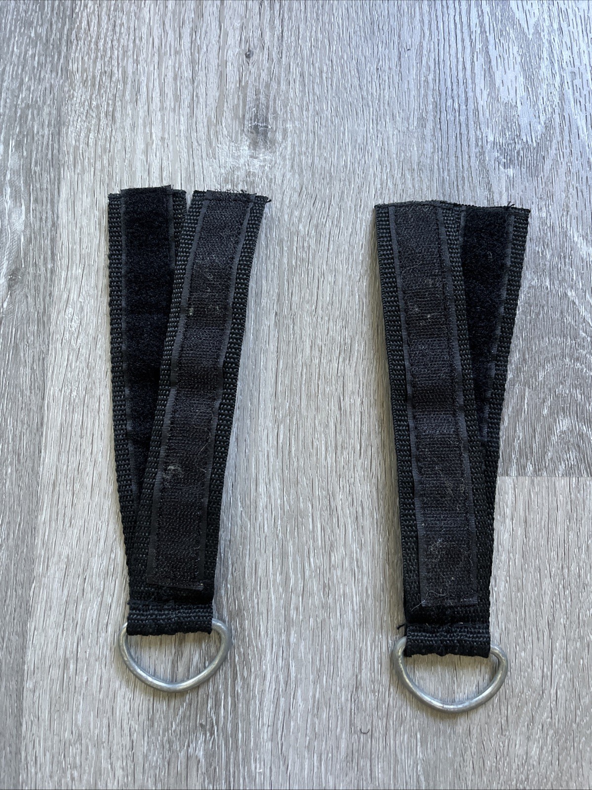 2 Adjustable Hook & Loop D-Ring Cable Crossover Machine Ankle Straps Set Pair