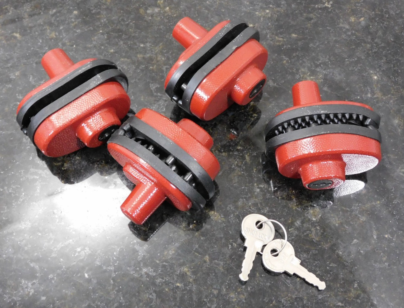 Lot of 4 Master 90 Gun Lock Trigger Locks w/1 Key Handgun Rifle