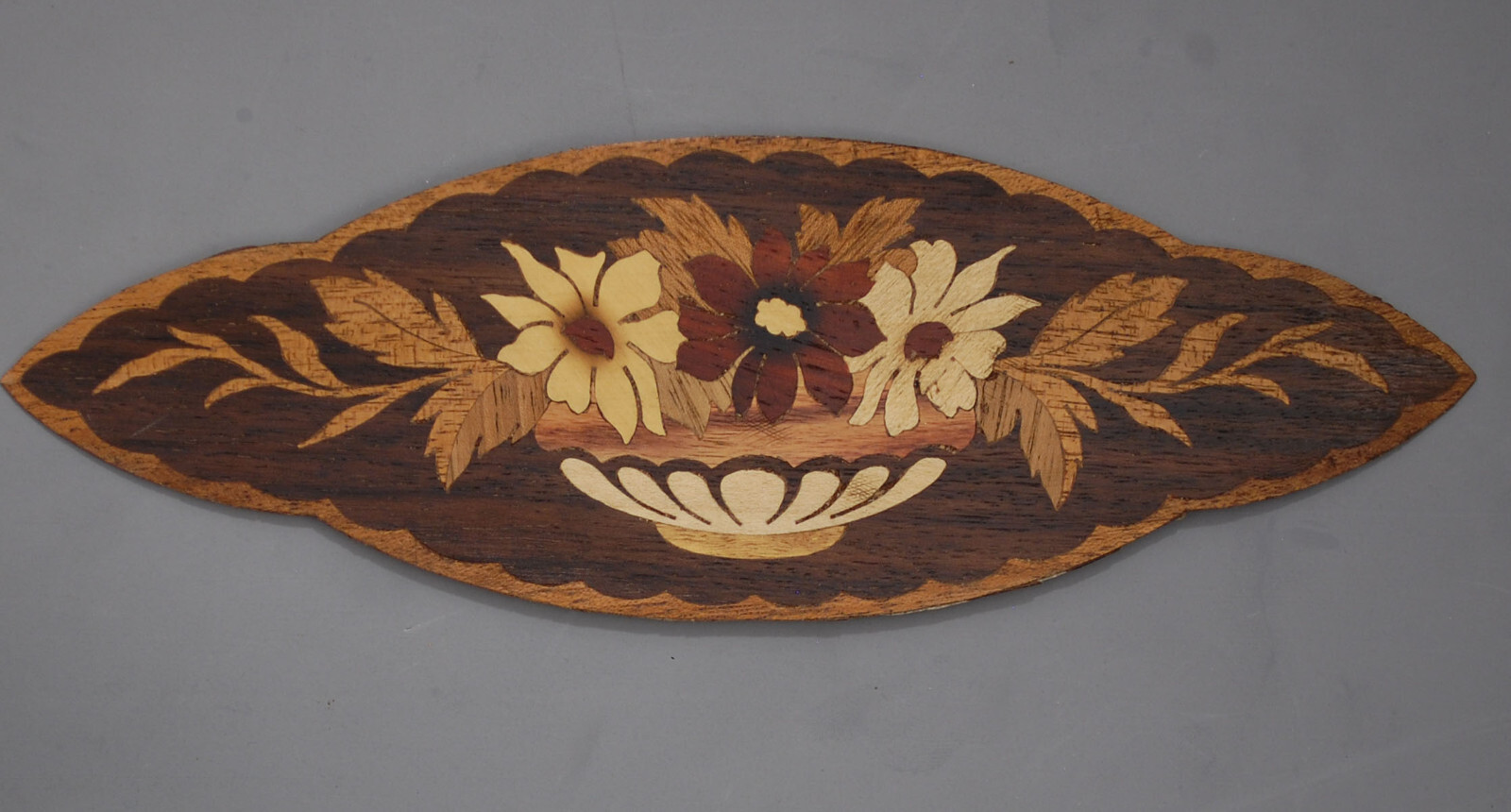 ca 1920-30 Floral Marguetry Panel from German Salesman Sample (panel-6)