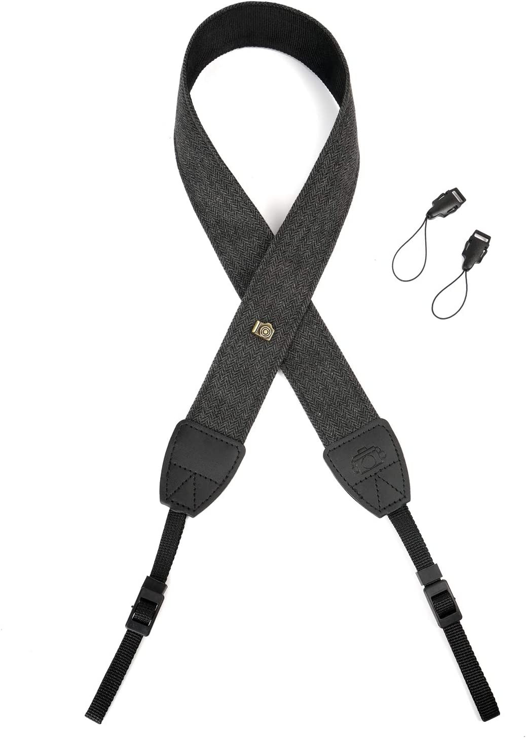 Camera Strap Black Canvas Neck Shoulder Strap with Quick Release Buckles for DSL