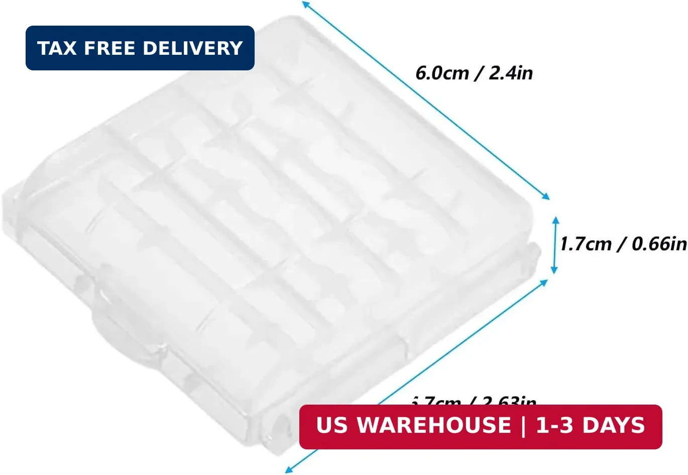 6pcs AAA Battery Storage Case Holder Box AA Battery Storage Case