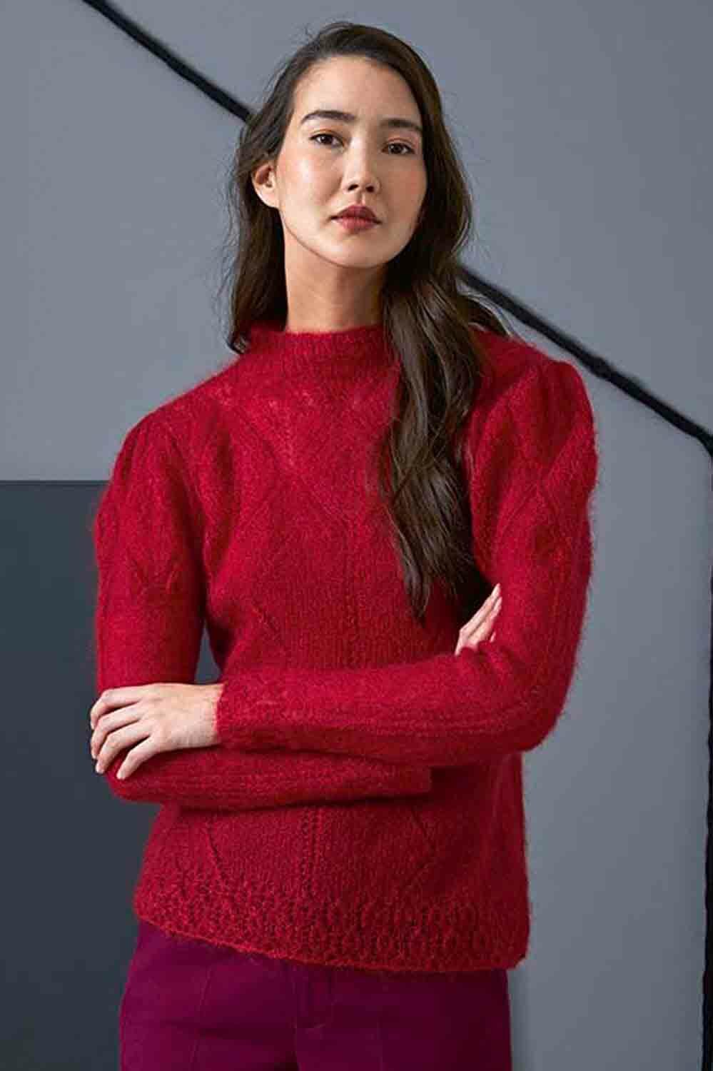 Pullover - Lang Yarns Mohair Luxe - Model Package Knitting Package With A