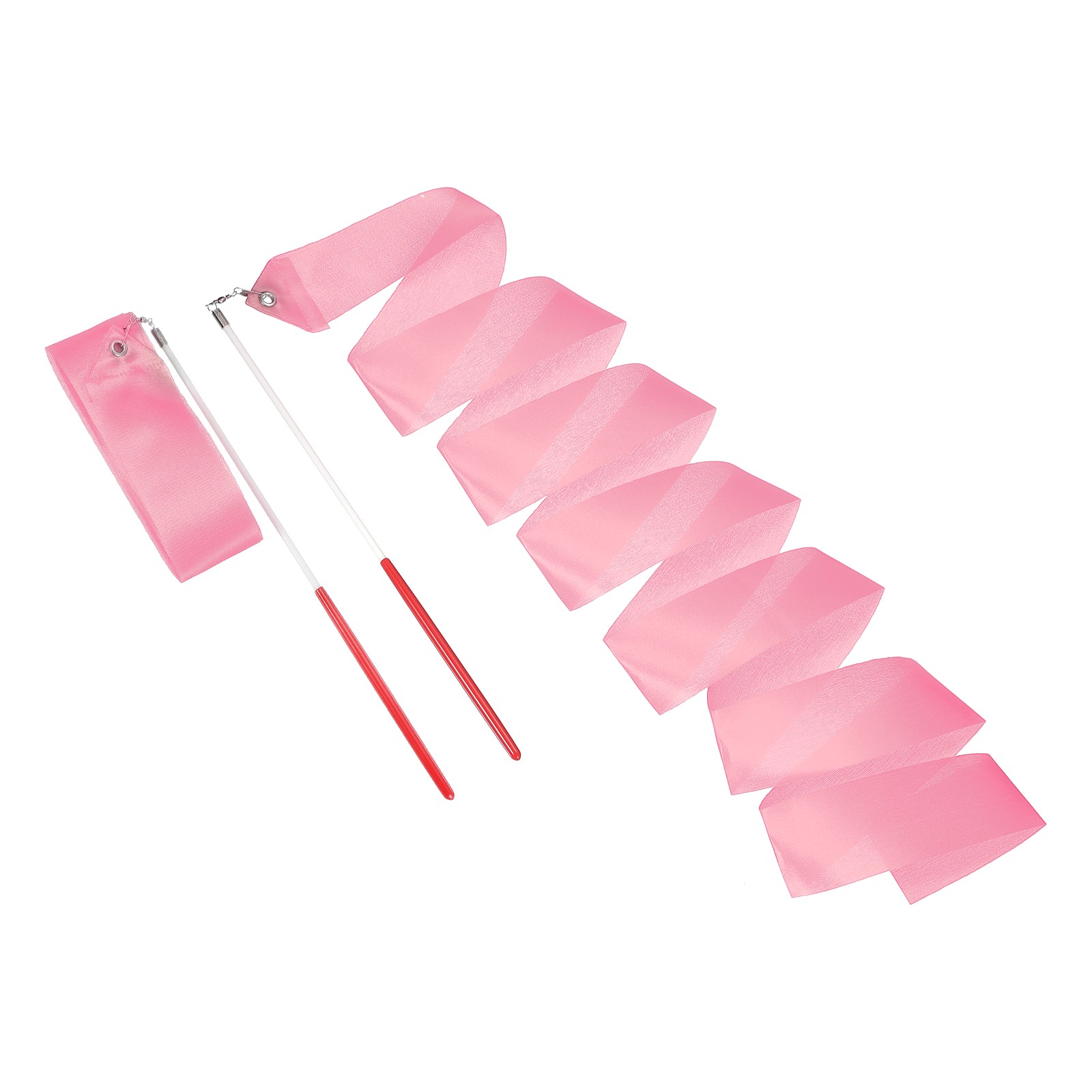 2 Pcs Dance Ribbons, 78.7" Rhythmic Dance Ribbon with Wands, Bright Pink