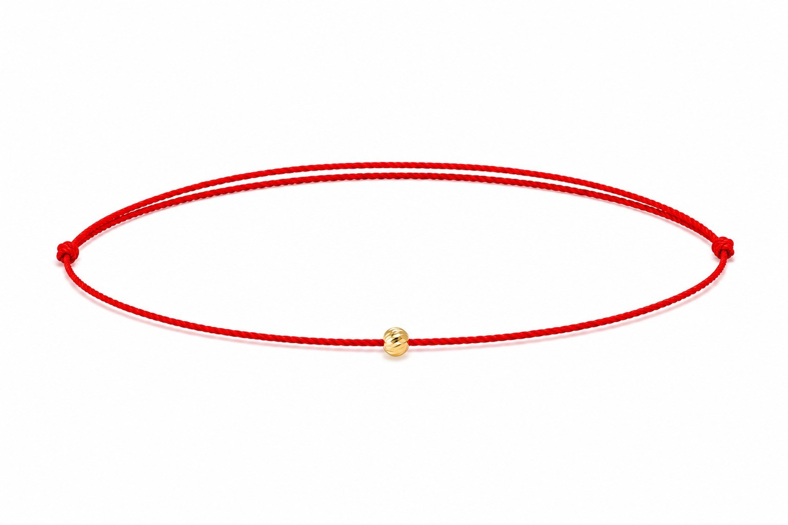 2026 Year of the Horse Lucky Red Cord Bracelet 14k Gold Moon Cut Bead Waterproof
