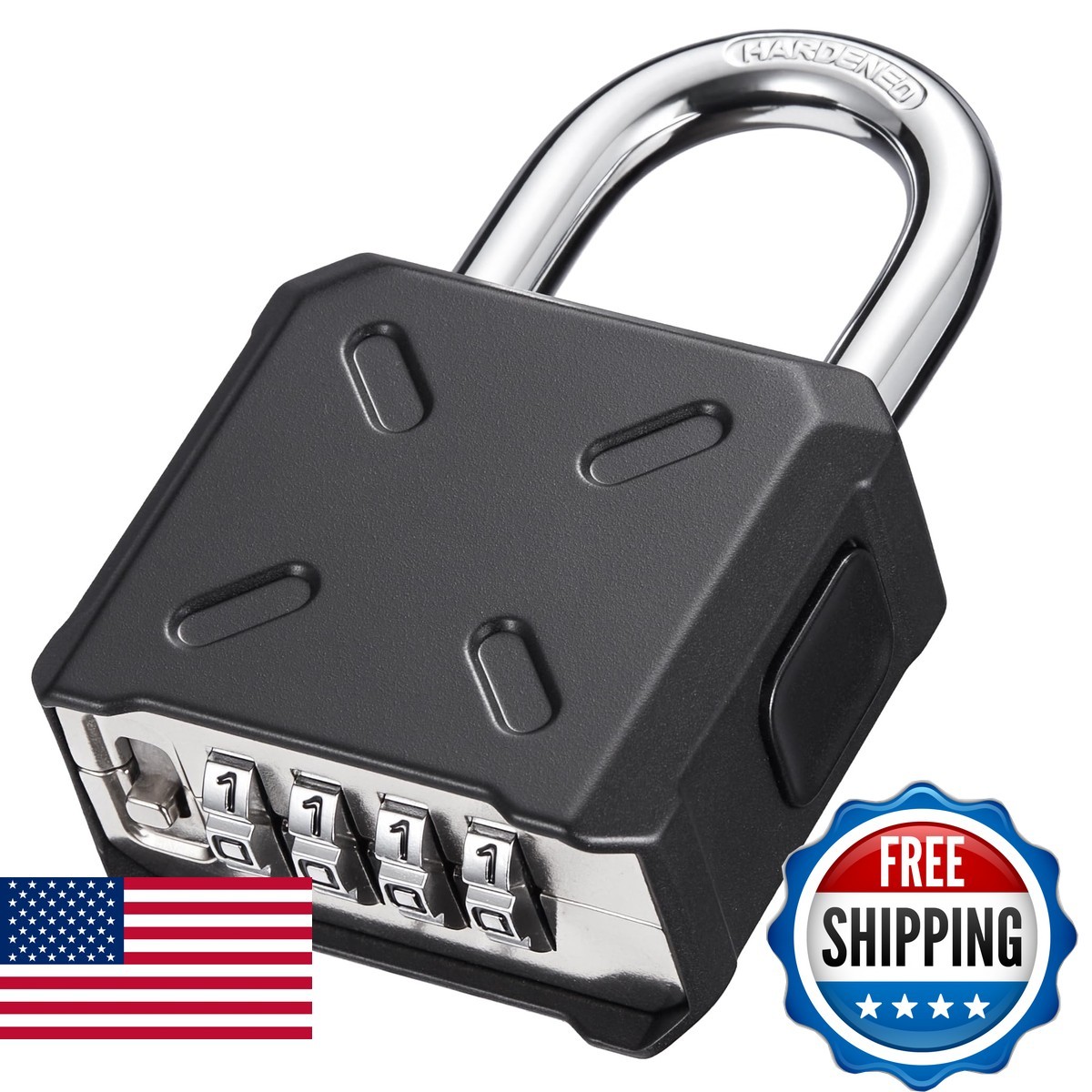 Puroma Combination Lock Heavy Duty Outdoor Padlock, Security Customizable 4